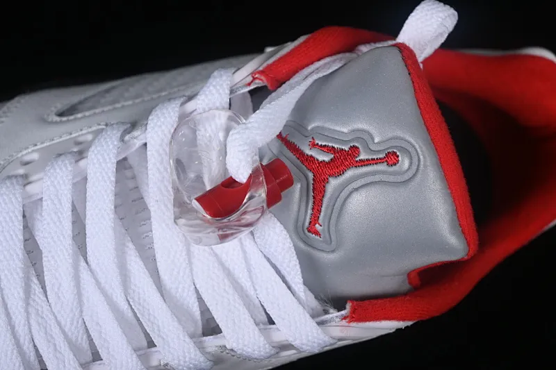 All categories Air Jordan Jordan series basketball shoes Air Jordan 5 Z version Air Jordan 5 Low AJ5 Joe 5 white red silver Rukawa Kaede low-top basketball shoes CU4523-100